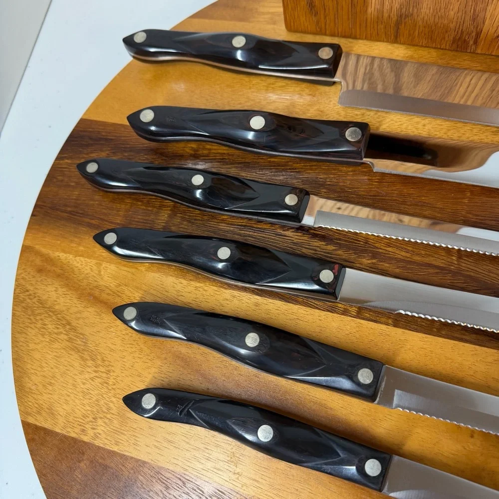 Cutco Knife set from 1989-90, 1721 1722 1723 1724 1725 & 1729 plus Island Block - Picture 9 of 17